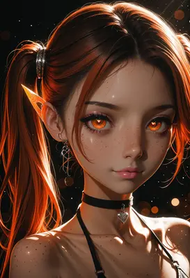 Elf Girl with Glowing Heart Eyes