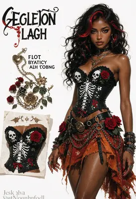 Gothic Skeleton Corset Character Concept