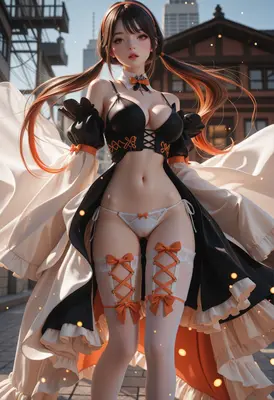 Elegant Anime Girl in Ornate Lingerie