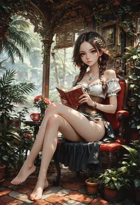 Serene Reader in a Sunlit Garden