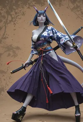 Oni Warrior with Dual Katanas