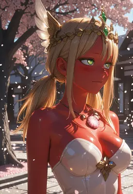 Sun-Kissed Goddess Under Cherry Blossoms