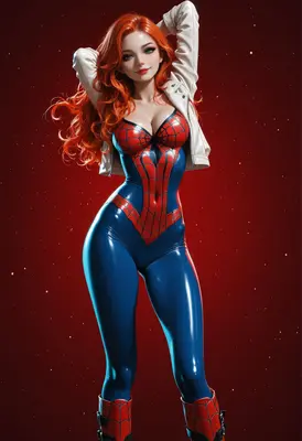 Fiery Heroine in Spider Suit