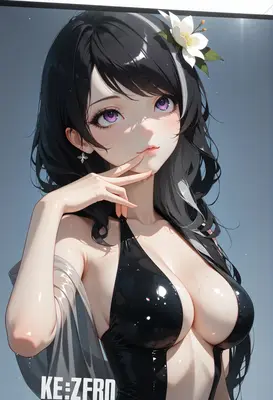 Serene Beauty with a Floral Accent