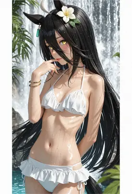 Wet Hair Horse Girl at Waterfall