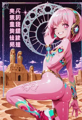 Neon Desert Idol in Ancient Ruins