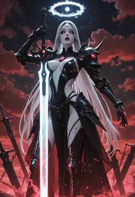 Fallen Angel with Glowing Blade