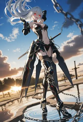 Silver Haired Warrior with Bound Chains