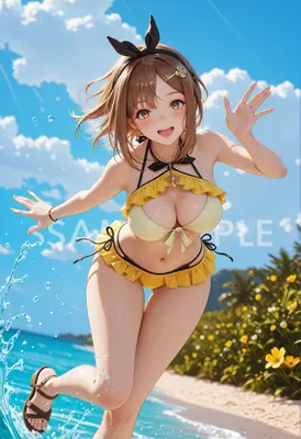 Cheerful Girl Running on the Beach