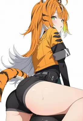 Tiger Girl Posing for Portrait