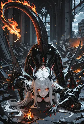 Fiery Demon Queen Amidst The Ruins