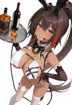 Bunny Girl Server with Drinks