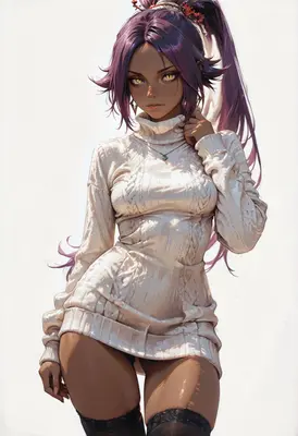 Anime Girl in Cozy White Sweater