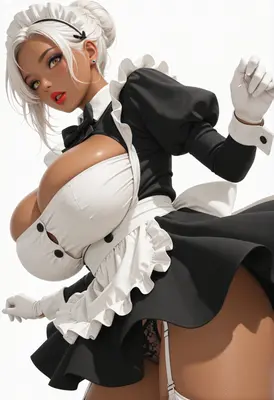 Elegant Maid with Dark Complexion