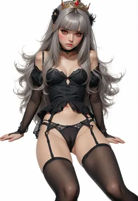 Gothic Princess in Lace Lingerie