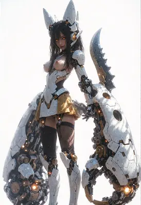 Cybernetic Warrior with Massive Mechanical Claws
