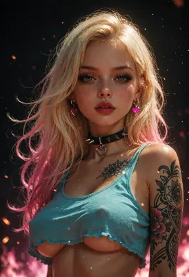 Ethereal Blonde with Spiked Choker