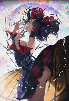 Elegant Artist with Ink Brushes