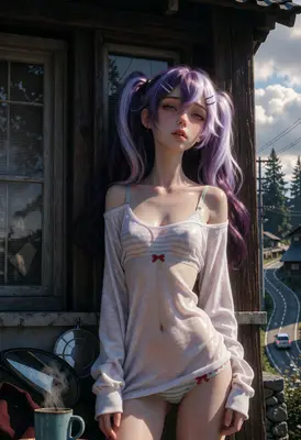 Morning Mist with Purple Pigtails