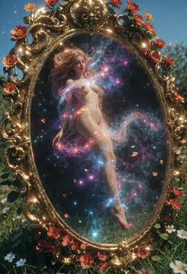 Celestial Goddess Within The Ornate Mirror