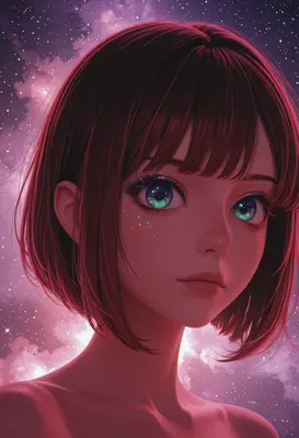 Starlit Gaze Under Cosmic Skies