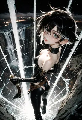 Warrior Standing Above Shattered Glass