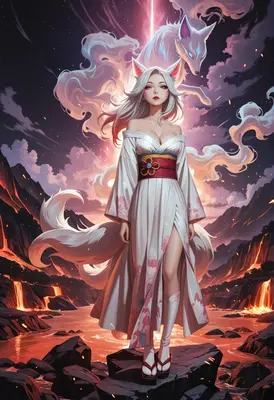 Divine Kitsune Spirit of the Volcano