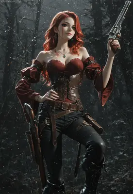 Redheaded Gunslinger in the Dark Forest