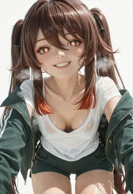 Cheerful Girl in Wet Sportswear