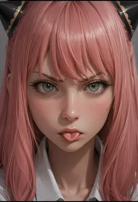 Anya Forger Playful Close Up Portrait