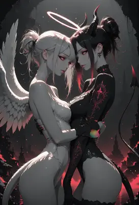 Eternal Embrace of Light and Shadow