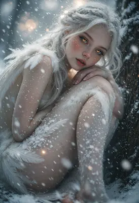 Serene Angel in Winter Snow