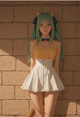 Cat Girl in Sunny Brick Alley