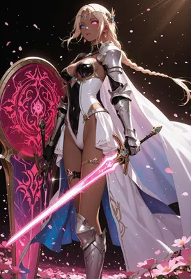 Radiant Warrior Princess with Glowing Blade