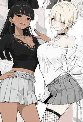 Stylish Duo in Contrasting Fashion