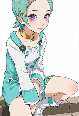 Cute Anime Girl With Teal Hair