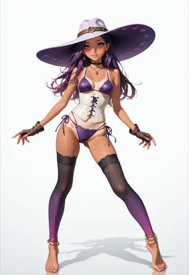Purple Witch in Corset Bikini