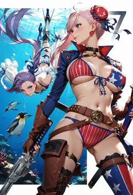 Patriotic Underwater Anime Warriors
