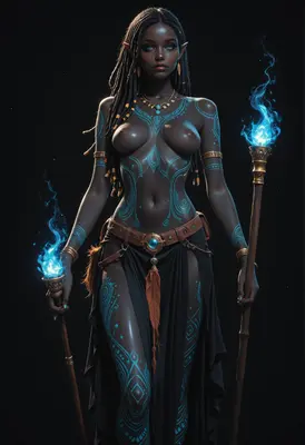 Mystic Elf with Blue Spirit Flames