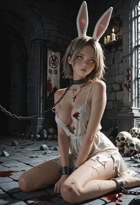 Captive Bunny Girl in Dark Dungeon