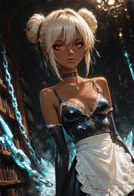 Gothic Maid Amidst Enchanted Chains