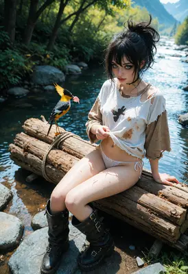 Wilderness Survivor and Her Exotic Companion