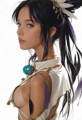 Ethereal Beauty with Purple Eyes