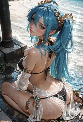 Wet Summer Goddess by the Shore