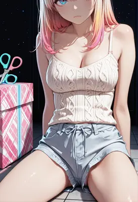 Girl with a Gift and Scissors