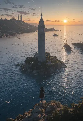 Lone Watcher at the Island Tower