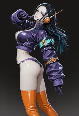 Cybernetic Style Anime Girl in Purple