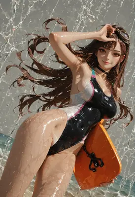 Summer Surfer Girl Cooling Off