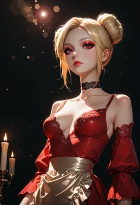 Ethereal Beauty in Red Lace