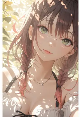 Sunlight Dappled Girl With Braids